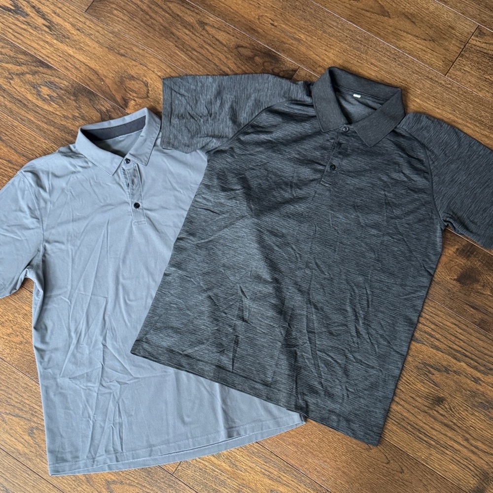 Set of Two Lulu Gray and Black Polo Shirts